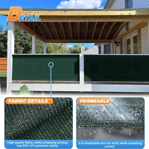 Miniatura 4 de TANG Rollo de tela para sombra solar, 8 x 35 pies, tela de sombra para jardín, color verde oscuro, malla de HDPE, cubierta de pérgola, toldo