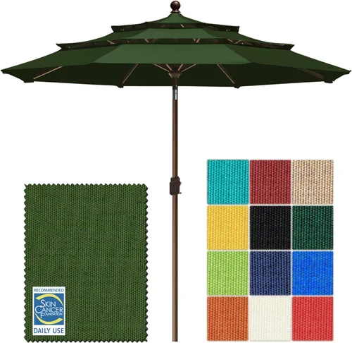 Miniatura 22 de EliteShade USA Sombrilla de Mercado de 10 Años Sin Decoloración de 9 Pies 3 Niveles Sombrilla de Patio Sombrilla de Mesa para Exteriores con Beige