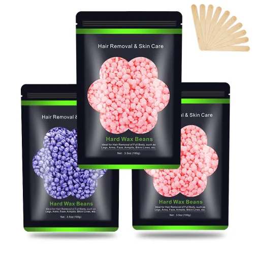 Miniatura 8 de Cuentas de cera para depilación de 10.5 oz (300 g), granos de cera dura para piel sensible brasileña, cara, bikini, cejas, piernas, sin dolor para 3