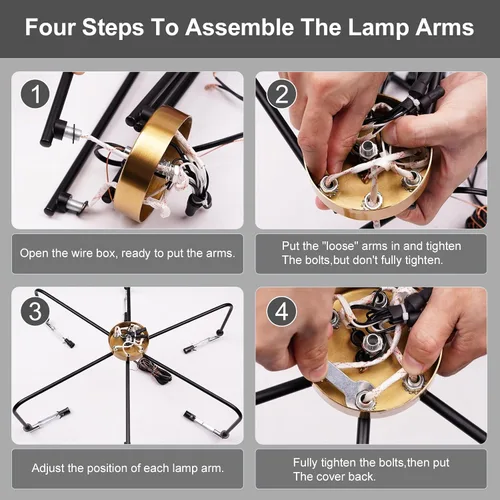 Miniatura 7 de Lámpara de araña negra, moderna lámpara de comedor de granja de 6 luces con cadena, accesorios de iluminación colgantes de metal, luces de comedor