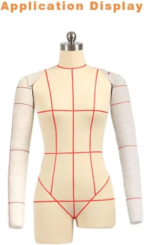 Miniatura 6 de 1:1 - Forma de vestido femenino para adultos, brazos suaves para costura, maniquí de sastre totalmente fijable, brazos drapeados de algodón, brazos