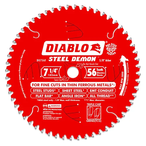 Miniatura 8 de Diablo Hoja de sierra para corte de metal Steel Demon Cermet II de acero de 8 pulgadas x 42 dientes – Vida útil hasta 25 veces más larga, cortes 10