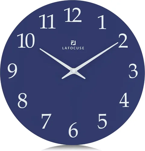 Miniatura 11 de Lafocuse Reloj de pared negro de madera de 12 pulgadas, funciona con pilas, silencioso, sin tictac, moderno reloj de pared simple para decoración