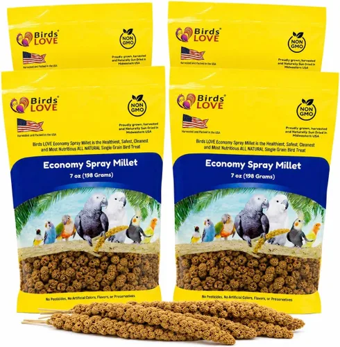 Miniatura 13 de Birds LOVE Puntas y Colas de Mijo para Aves - Periquitos, Cacatúas, Periquitos, Pinzones, Cotorras, Canarios, Cacatúas - Mijo Natural y Saludable