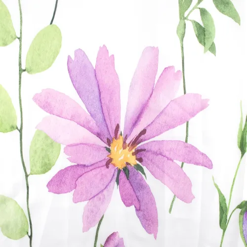 Miniatura 8 de Cortina de ducha de flores silvestres amarillas, moradas, florales y verde salvia con hojas de eucalipto sobre blanco, juego de cortina de ducha