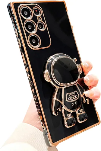 Miniatura 7 de Funda compatible con Samsung Galaxy Z Flip 5/Z Flip 6 con soporte, diseño de astronauta 3D de lujo para mujeres, funda protectora suave diseñada