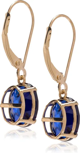 Miniatura 2 de Tienda Collection 14k Gold 8 x 10mm Oval Gemstone Dangle Earrings for Women with Leverbacks