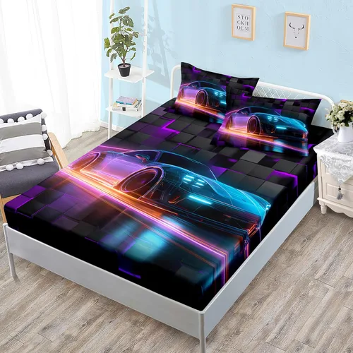 Miniatura 11 de HOSIMA Juego de ropa de cama, sábanas de microfibra de bolsillo profundo tamaño Queen de 61"×81" con 2 fundas de almohada, ropa de cama