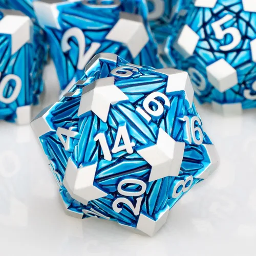Miniatura 21 de Juego de dados de metal de 7 piezas con caja, dados D y D rojos para Debris RPG para juegos de mesa D&D, juego de rol, juego de dados poliédricos
