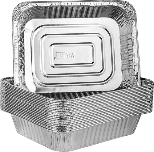 Miniatura 9 de PLASTICPRO Bandejas desechables de papel de aluminio de 9 x 13, tamaño medio profundo, para mesa de vapor y hornear - Utensilios de cocina perfectos