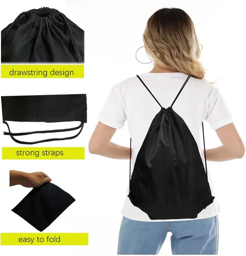 Miniatura 3 de CAIHONG 100 Pack Drawstring Backpack Bulk 20 Colors Draw String Gym Bags Cinch Sack Nylon String Sport Backpack Plain Bags Drawstring Bags