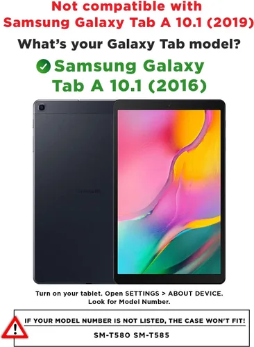 Miniatura 2 de Cooper Dynamo - Funda protectora resistente para Samsung Tab A 10.1 (2016) T580 T585 solo Funda a prueba de niños con soporte, asa, protector