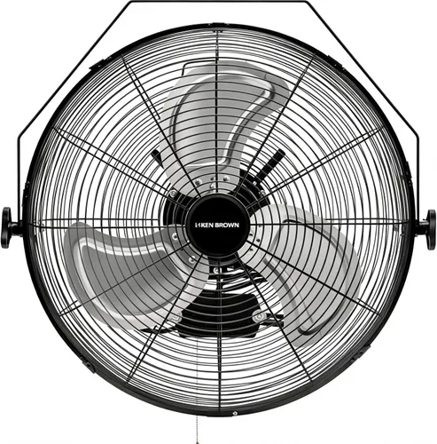Miniatura 10 de KEN BROWN Ventilador oscilante industrial de 30 pulgadas para montaje en pared, 7497 CFM de alta velocidad, construcción de metal resistente, 2
