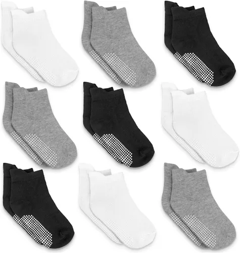 Infinno Calcetines de tobillo antideslizantes para bebé, 9 pares - Calcetines para niños pequeños con agarre para niños, bebés y niñas de 6 a 24