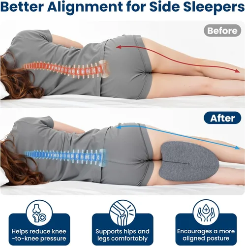 Miniatura 2 de Almohada de rodilla para personas que duermen de lado, almohada de espuma viscoelástica de gel refrescante para dormir de lado, en forma de corazón