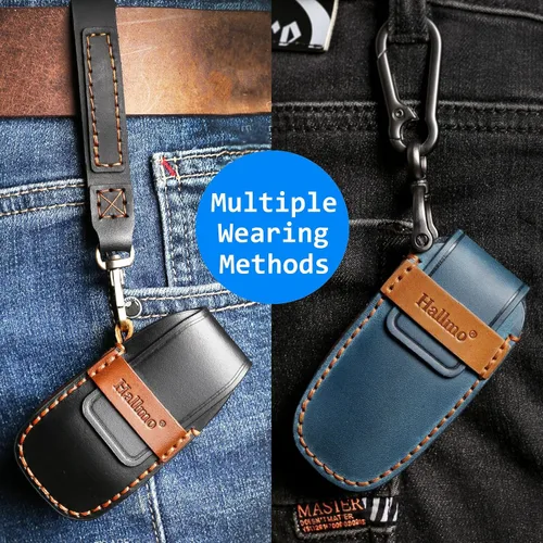 Miniatura 2 de OLLEN Funda para llavero de cuero genuino, compatible con BMW 2023~arriba Nueva Serie 5/7 740i 760i X1 X2 X3 X5 X6 X7 XM IX IX3 I5 I7, etc.