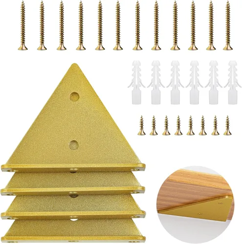 Soporte de estante flotante 4 piezas para pequeños estantes flotantes de madera, soportes de estante de 4 x 3 pulgadas con tornillos de anclaje de 2