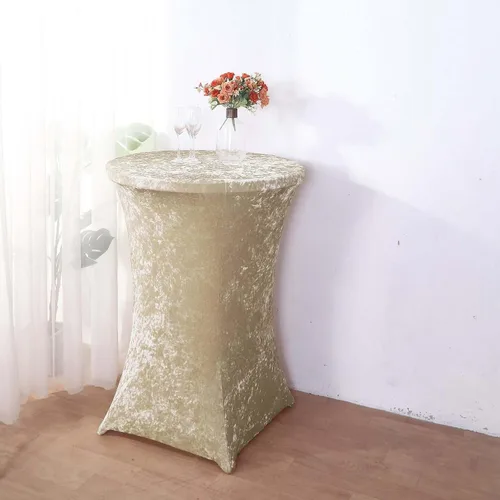 Miniatura 4 de Efavormart - Funda para mesa de cóctel, color beige