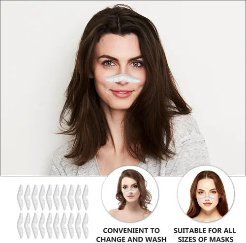 Miniatura 3 de Healifty 20 almohadillas de puente de nariz antiniebla para máscaras faciales, tiras de sellado de silicona para evitar que los anteojos se empañen