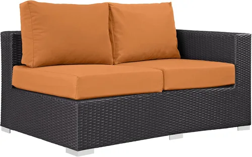Miniatura 50 de Modway EEI-1911-EXP-ORA Convene - Muebles otomanos cuadrados de tela para patio, muebles de exterior, color naranja espresso Espresso Naranja