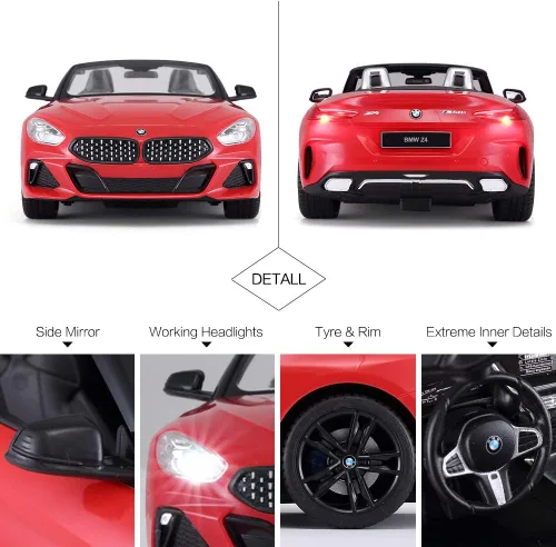 Miniatura 5 de RASTAR BMW RC Car, escala 1/14 BMW Z4 Roadster nueva versión coche de control remoto, coche de juguete convertible – rojo / 2.4 GHz