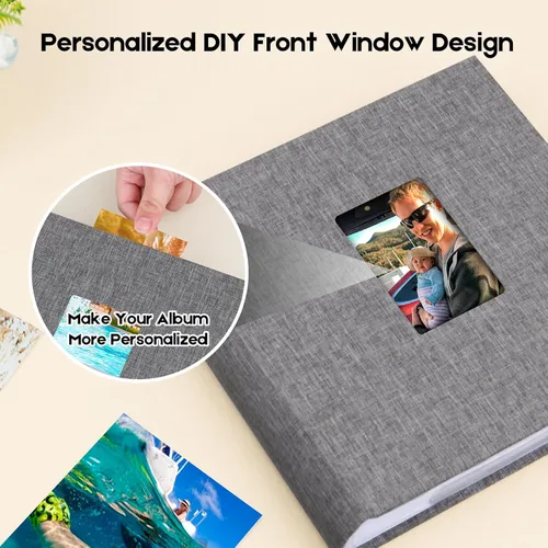 Miniatura 7 de Aevdor - Álbum de fotos de 4 x 6 pulgadas, 240 bolsillos, con espacio para escribir, álbum de fotos para bebé, boda, familia, con notas, cubierta