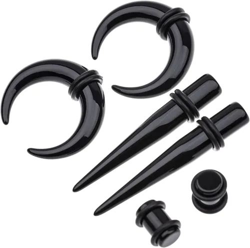 Miniatura 3 de Memsion Kit de estiramiento de orejas, 54 piezas, 14 calibres 00, kit de piercings
