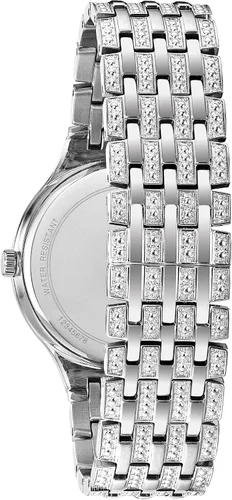 Miniatura 4 de Bulova Crystal Pave 3-Hand Quartz Slim Case Watch