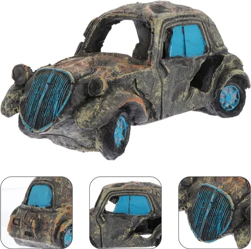 Miniatura 9 de Mipcase Paisajismo Escondite Acuario Paisaje Tanque Peces Camarones Decoración Ornamento Gris Cabaña Cuevas Decoración Escondite Adornos Automóvil