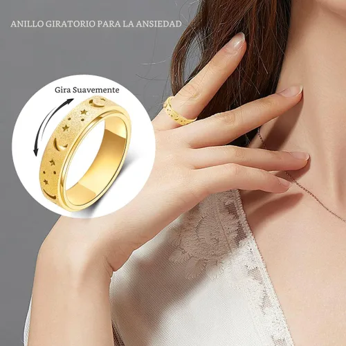 Miniatura 2 de OreilleStar Anillo de ansiedad para mujer, anillo giratorio de acero inoxidable, juguetes para ansiedad para adultos, anillos giratorios
