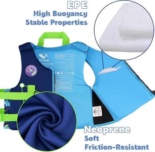 Miniatura 6 de Pottwal Chaleco de natación para niños - Chaqueta de natación - Hecho de neopreno y EPE - con correa ajustable en la entrepierna