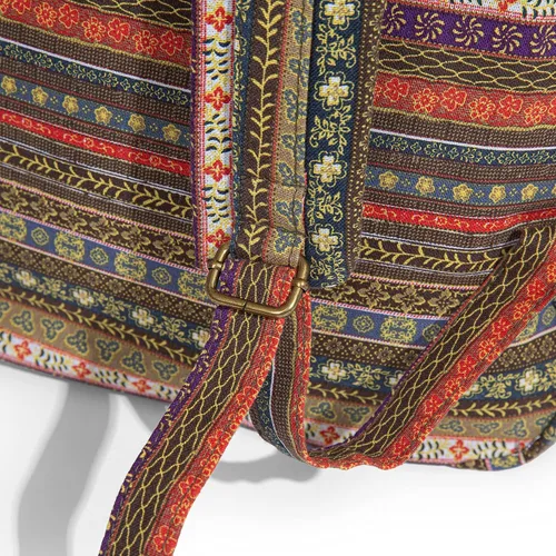 Miniatura 8 de OPQRSTU Bolso de mano hippie para mujer, bolso bohemio de gran capacidad, mochilas de moda turística portátil, Verde Amarillo, Grande, Bohemio