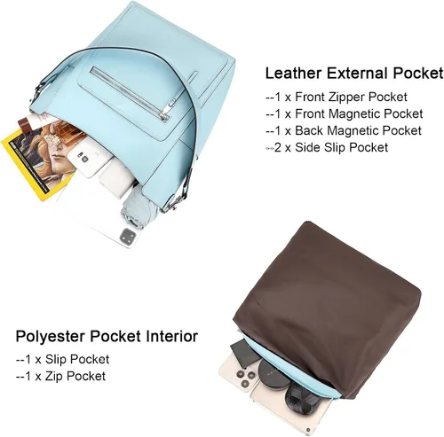 Miniatura 8 de Over Earth Bolsos de cuero para mujer, bolso de hombro Hobo, bolso de mano para mujer