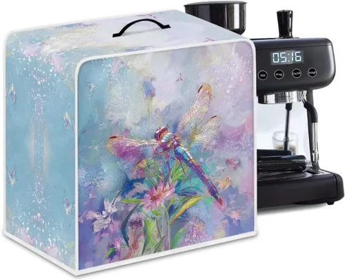 Miniatura 75 de DISNIMO Cubierta antipolvo para cafetera de mariposa azul, fundas para máquina de hacer café de cocina con mango superior, cubierta