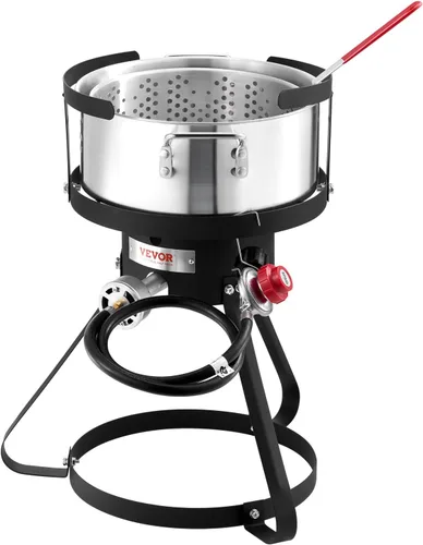 Miniatura 9 de VEVOR Freidora de Pescado y Alitas de 10 Qt, Kit de Freidora de Pescado de Propano de Aluminio, Freidora Profunda para Exteriores Olla para Mariscos