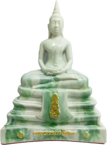 BUDDHO Estatua de Buda Sothorn de mármol blanco de 6 pulgadas de alto. Estatua de Buda tailandés sentada para decoración del hogar, decoración de