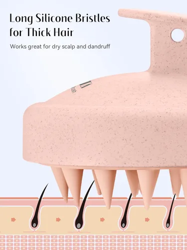 Miniatura 6 de HEETA Masajeador de cuero cabelludo para el crecimiento del cabello, cepillo exfoliante de champú de silicona para el cuero cabelludo