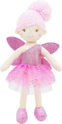 Miniatura 19 de June Garden Muñeca de hada del jardín encantado de 16 pulgadas Brielle - Muñeca de conejo de peluche rellena y suave para niña, regalo de Pascua