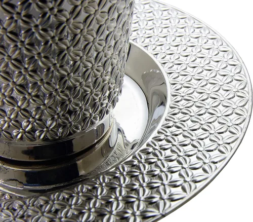 Miniatura 7 de Exquisite Juego de taza y platillo de plástico desechable de 5.5 onzas para niños, taza y platillo Tatz Silver para Pascua, Shabat, boda, británico