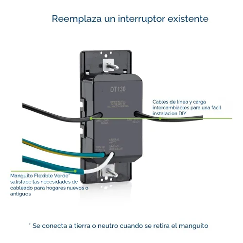 Miniatura 4 de Leviton Interruptor Temporizador de Cuenta Regresiva para ventilador de baño y luces del hogar, 5-10-15-30 minutos, no requiere neutro, unipolar
