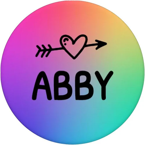 Miniatura 5 de Abby Gift - Agarre con forma de arco iris y flecha de corazón negra – PopSockets agarre y soporte para teléfonos y tabletas