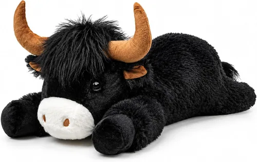 Peluche de vaca gigante de las tierras altas de 39 pulgadas, juguete de peluche de ganado grande para niños y adultos, almohada de peluche esponjosa