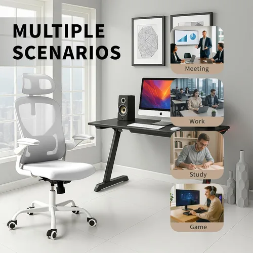 Miniatura 7 de NicBex Silla ergonómica para juegos de oficina con soporte lumbar ajustable, silla de computadora de malla transpirable para mujeres y hombres