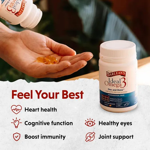 Miniatura 4 de Barlean's Ideal Suplemento de aceite de pescado Omega 3, 1000 mg cápsulas blandas, grado farmacéutico EPA y DHA para la salud del cerebro