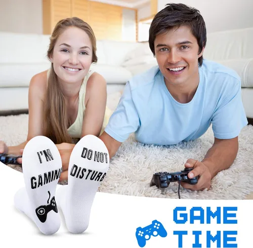 Miniatura 5 de QAPIZM Do Not Disturb I'M Gaming Socks, Men Gifts Ideas Valentines Day Kids Valentine Boy Gamer Sock Gift for Mens Dad Father