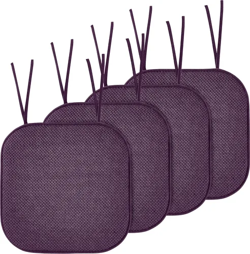 Miniatura 31 de Elegant Comfort Fundas de cojín para silla con lazos y parte trasera de goma antideslizante, espuma viscoelástica gruesa, almohadilla de cojín