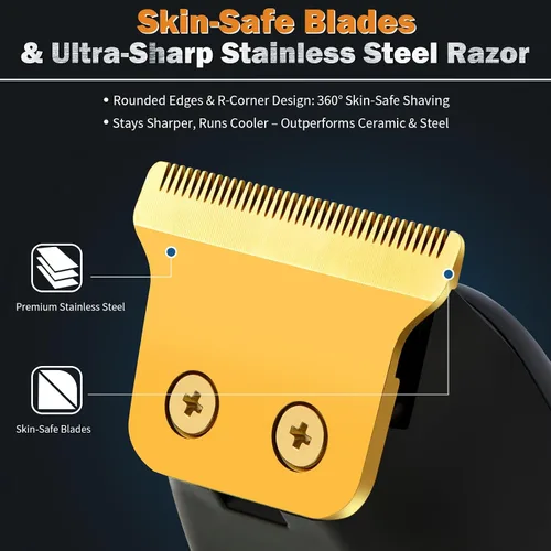 Miniatura 2 de Recortador de Barba Elehomyou para Hombres - Recortadores de Pelo y Navaja Recargables para Hombres, Cortapelos Inalámbrico para Rostro, Cuello