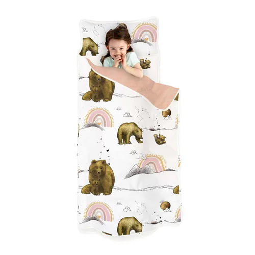 Miniatura 22 de JumpOff Jo Colchoneta de siesta extra larga para niños - Cómoda colchoneta de descanso para niños con almohada extraíble y manta ultra suave