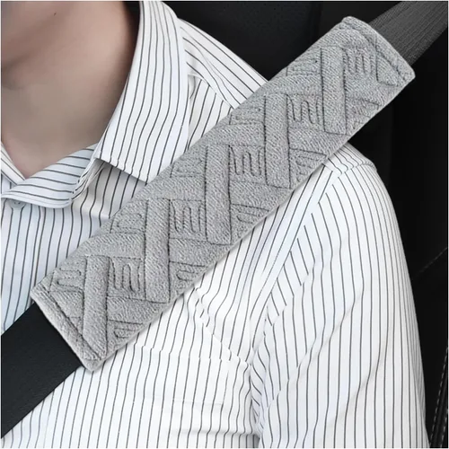 Miniatura 7 de Dickno - Juego de 2 almohadillas para cinturón de seguridad de auto, suaves y cómodas, fundas para correa de hombro para cinturón de seguridad, Negro