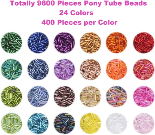 Miniatura 2 de EuTengHao Kit de 9600 cuentas de tubo de cristal con semillas de corneta, pequeñas cuentas para manualidades, pulseras, collares, manualidades